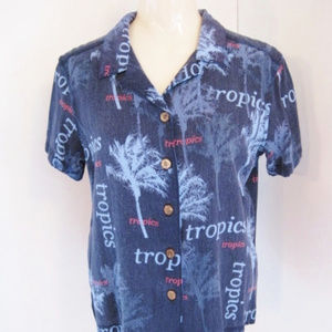 Blue Hawaiian Shirt-Havana Jack's Cafe-Woman's M
